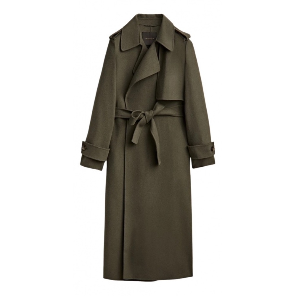 Massimo Dutti olive green coat small